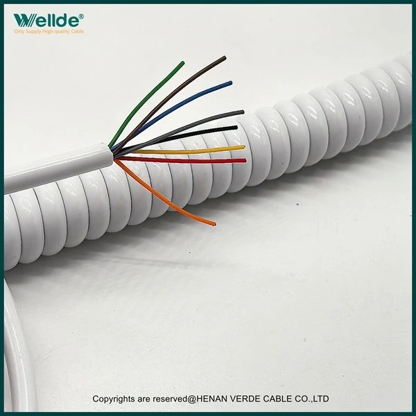 8 Core 28AWG High Elasticity Spiral Cable high quality