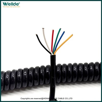 Câble spiralé à 6 conducteurs de 0,12 mm
